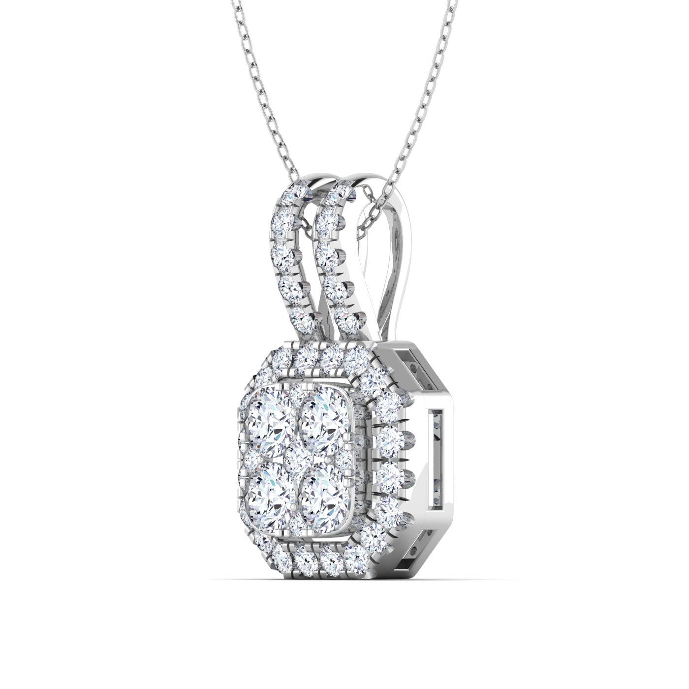 1.29 Ctw Lab-Created Diamond Necklace Pendant Made in 14k White Gold